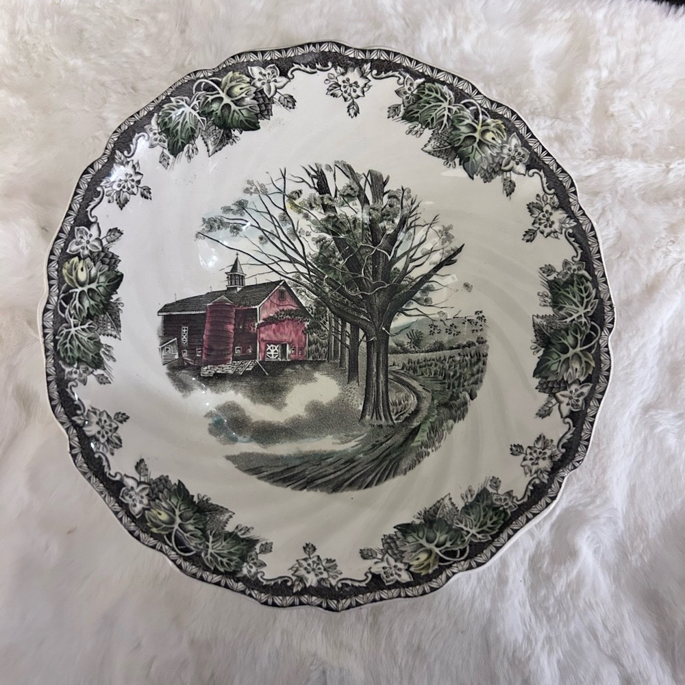 Johnson Bros Friendly Village England Vintage Autumn Mist Serving Bowl